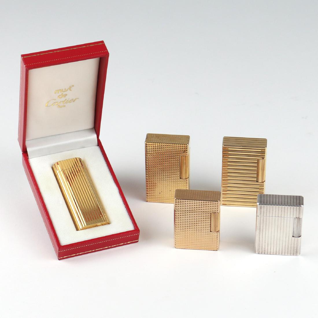 (5pc) FRENCH SILVER & GOLD-PLATED LIGHTERS (1 of 10)