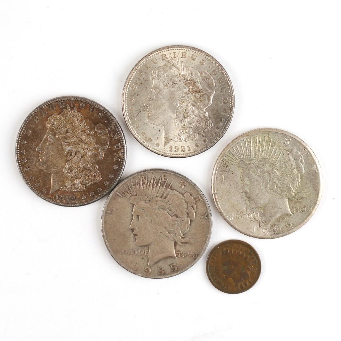 (5pc) AMERICAN SILVER & OTHER COINS (1 of 2)