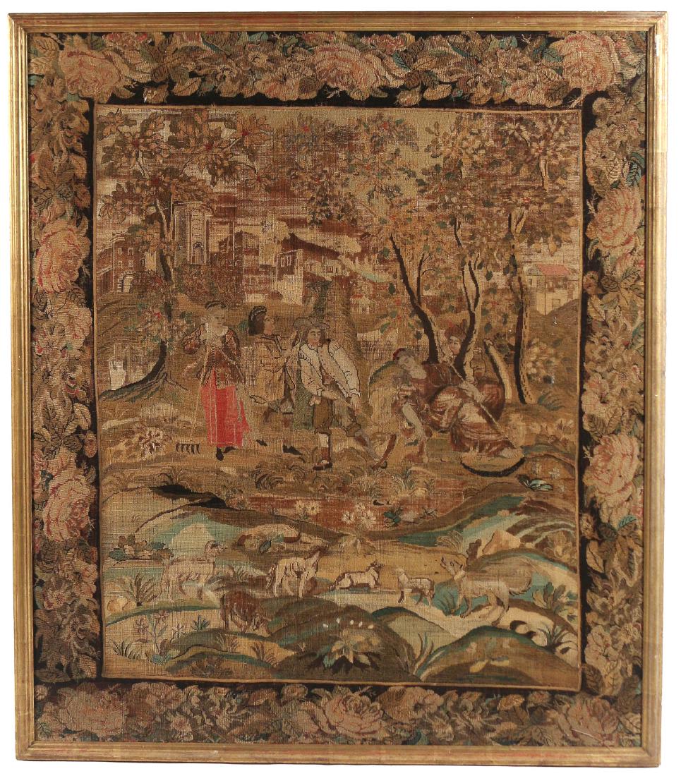 EARLY FRAMED TAPESTRY PANEL (1 of 7)