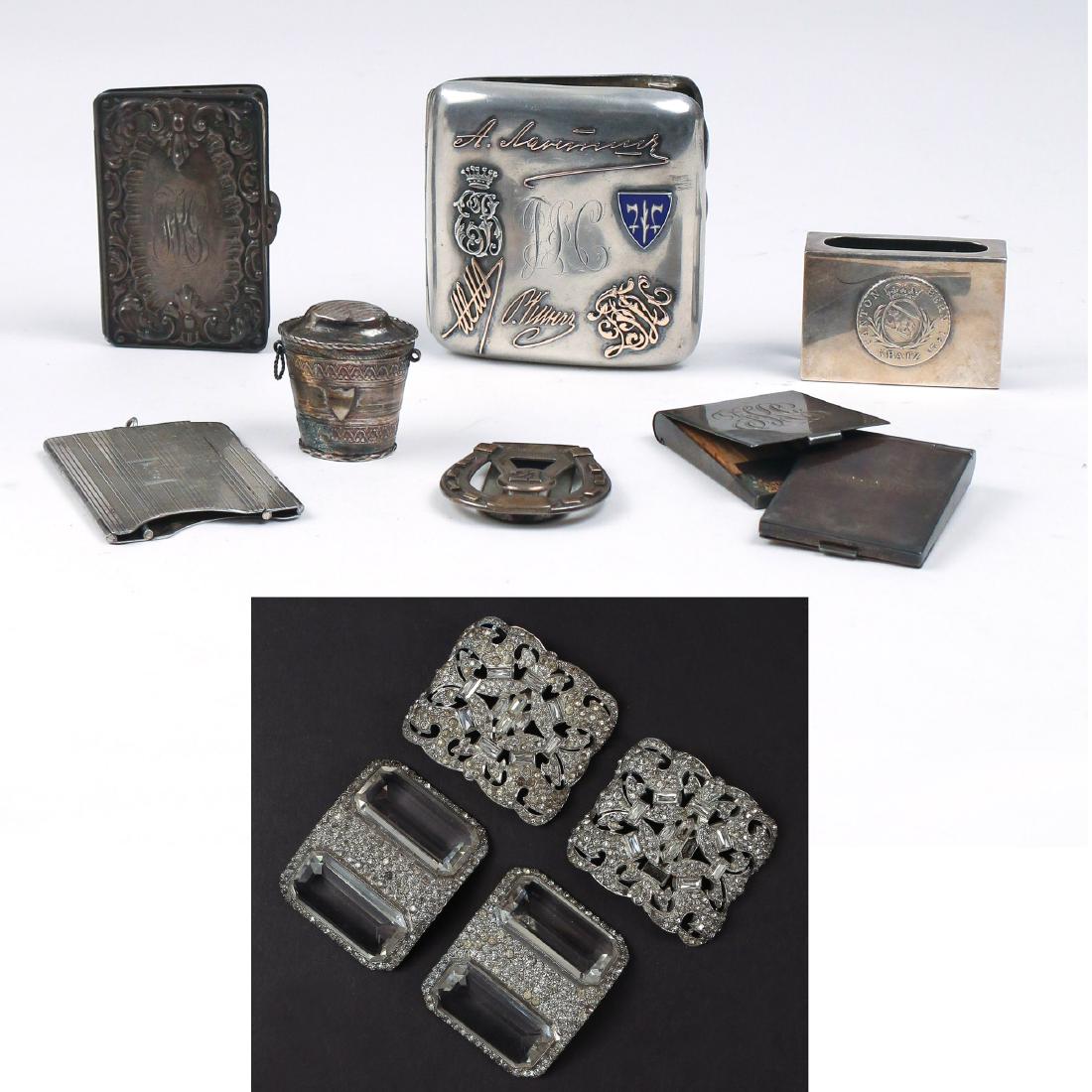 (12pc) STERLING SILVER MATCH CASES & OTHER (1 of 9)