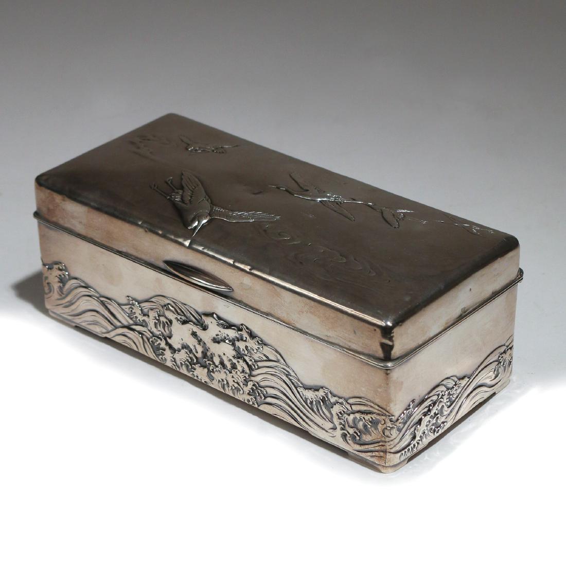 JAPANESE / CHINESE SILVER CIGARETTE BOX (1 of 5)