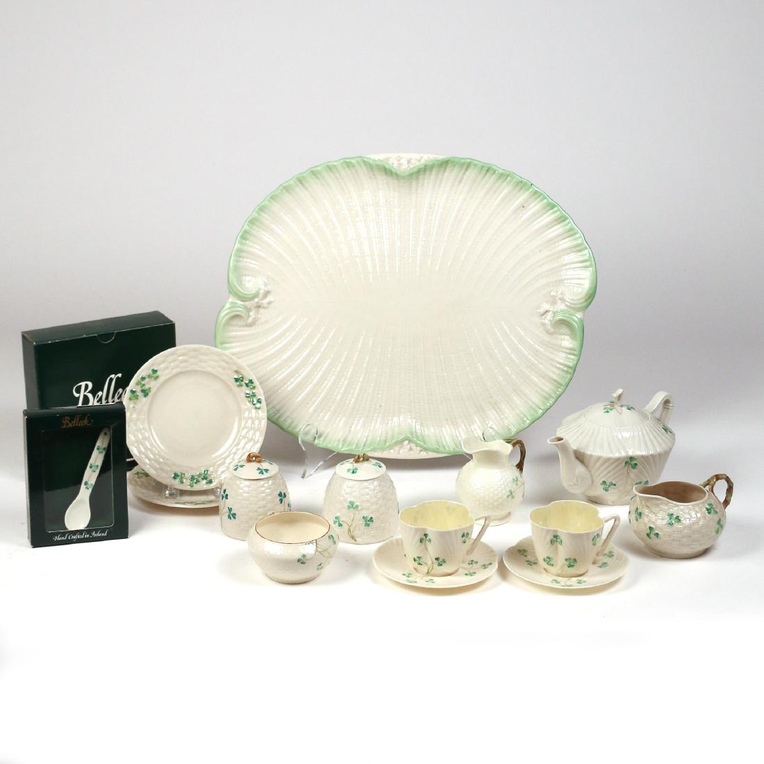 (15pc) BELLEEK SHELL MOLDED TETE A TETE (1 of 6)