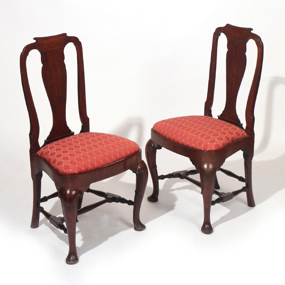 PAIR QUEEN ANNE MAHOGANY SIDE CHAIRS (1 of 9)