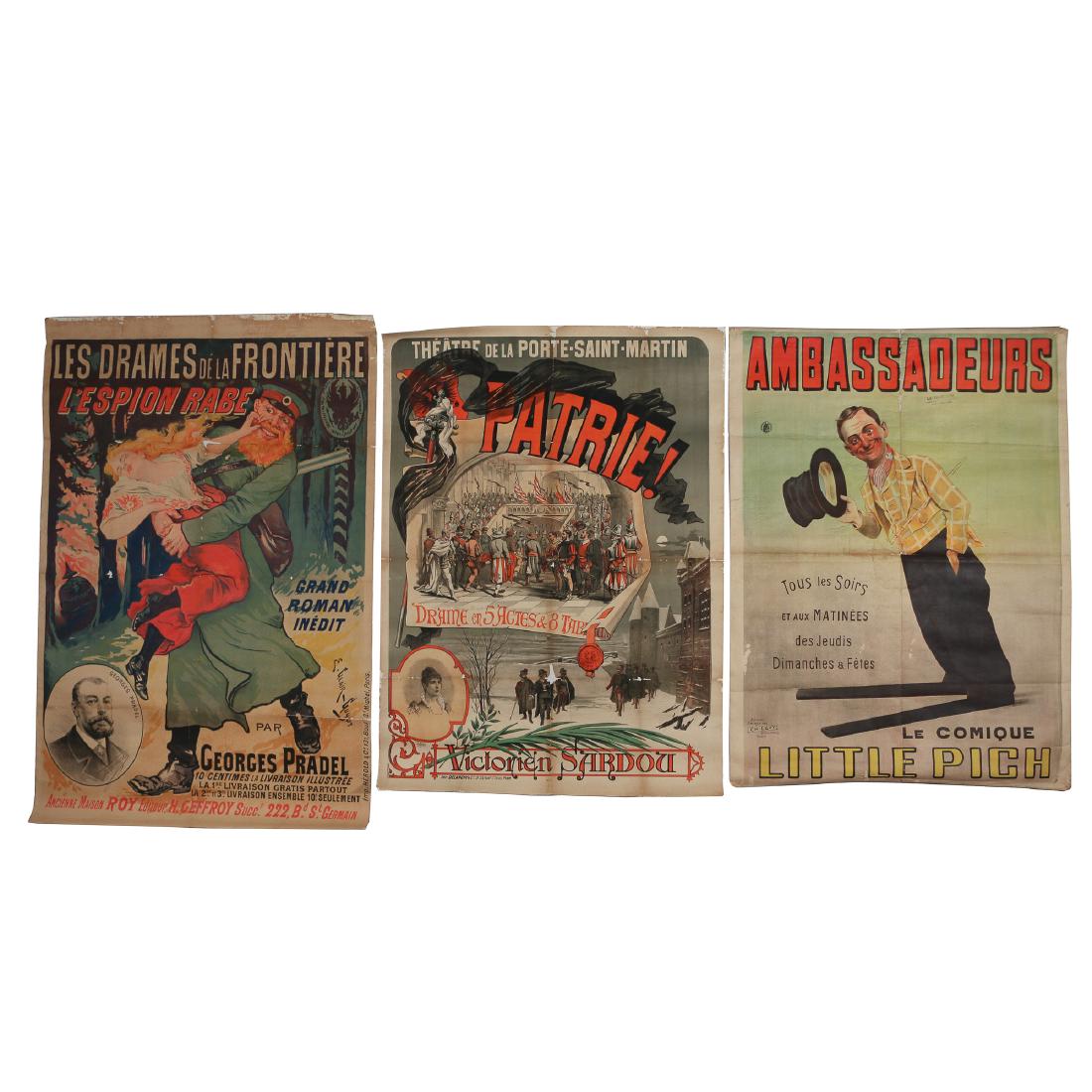 (3pc) ANTIQUE FRENCH POSTERS (1 of 12)