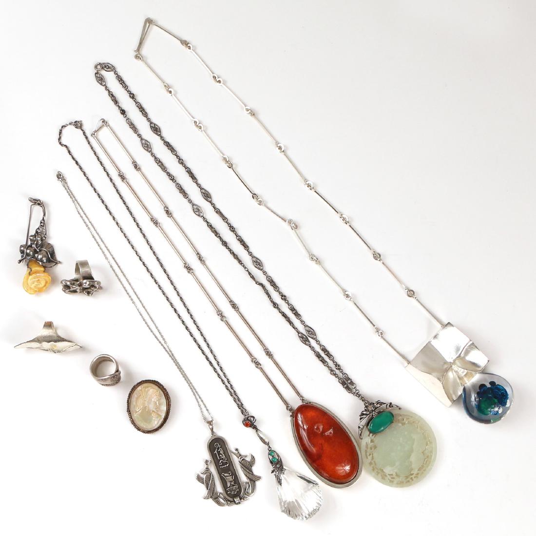 (9pc) CONTEMPORARY SILVER & OTHER JEWELRY (1 of 3)