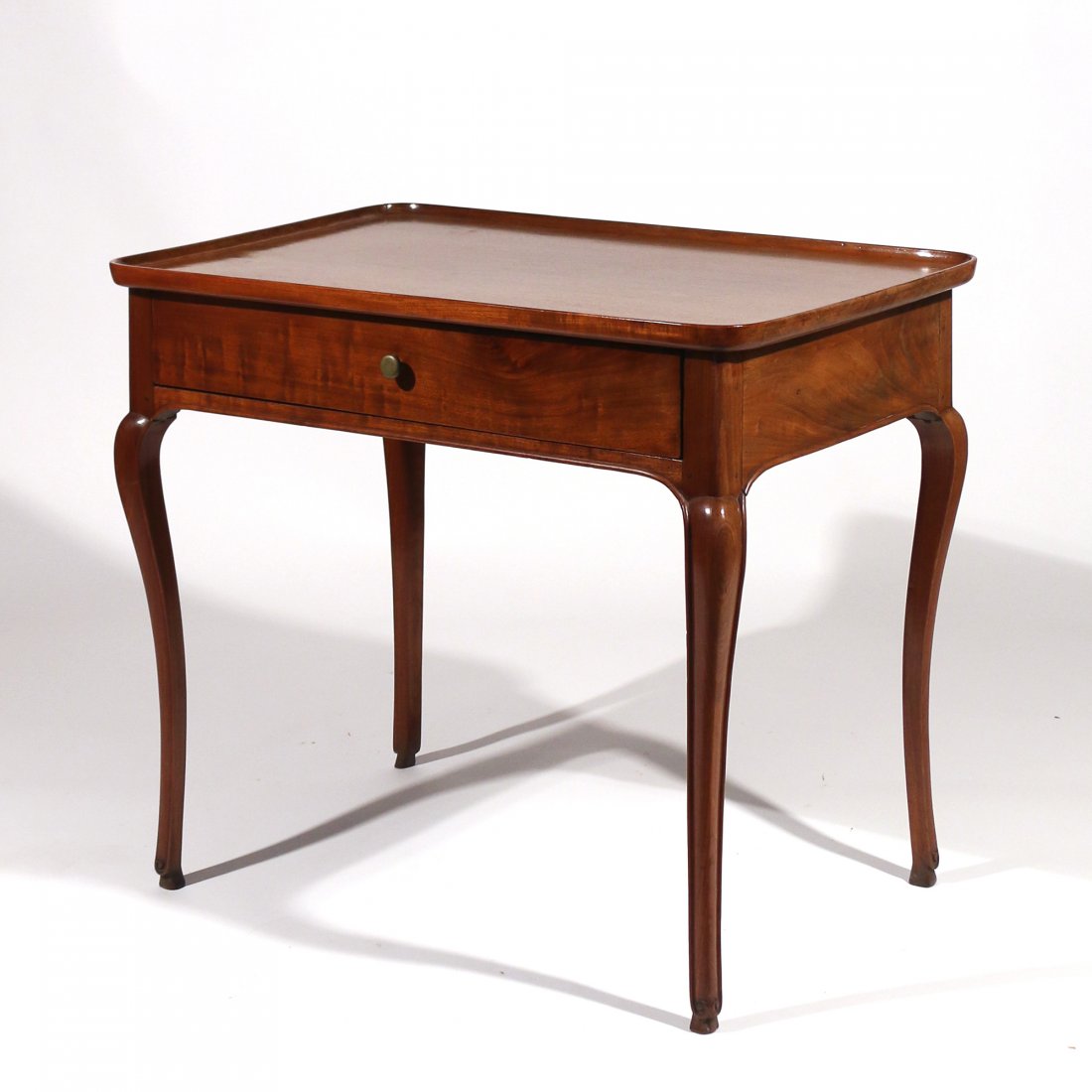 ANTIQUE WALNUT DISH-TOP SIDE TABLE (1 of 6)