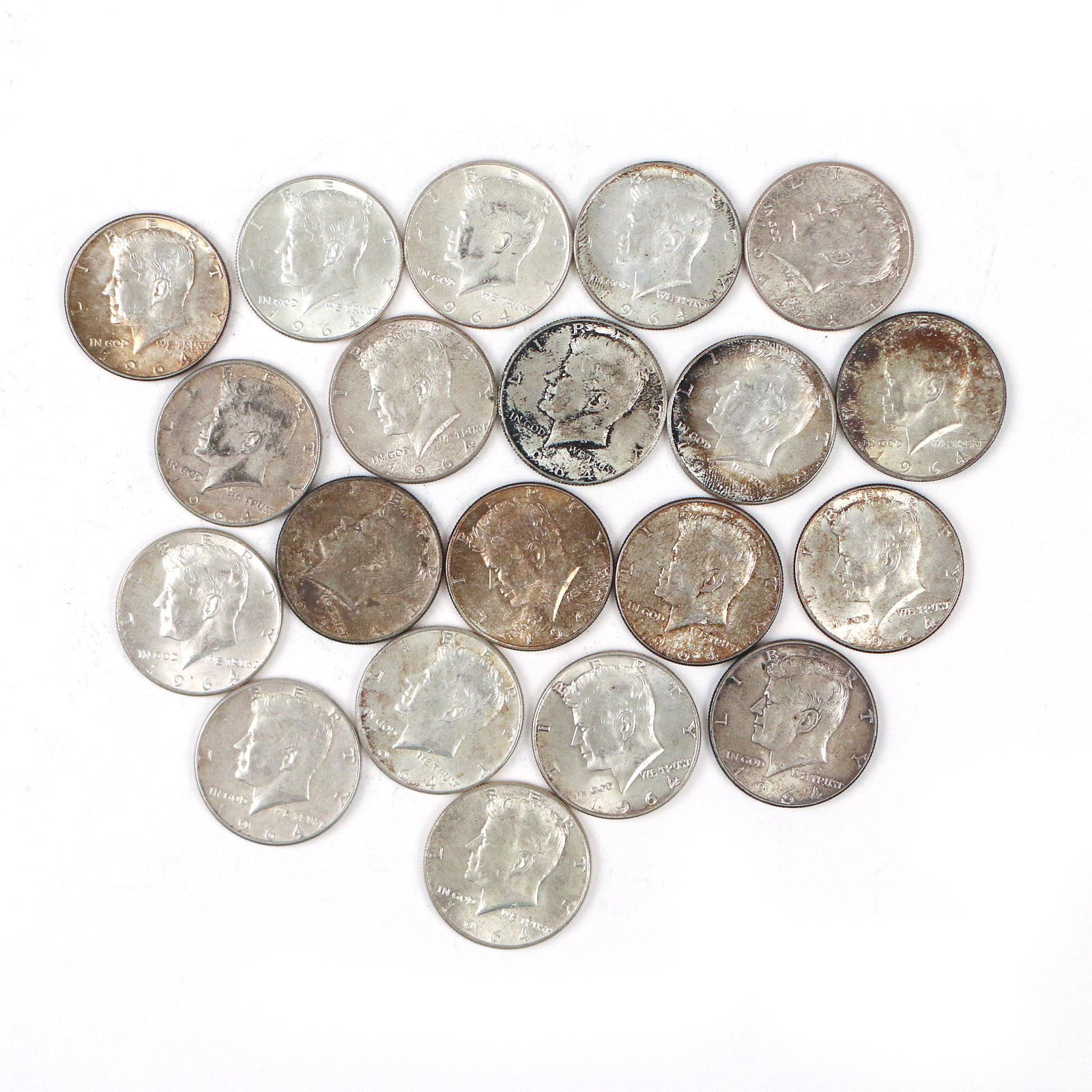 (20pc) KENNEDY SILVER HALF DOLLARS (1 of 2)