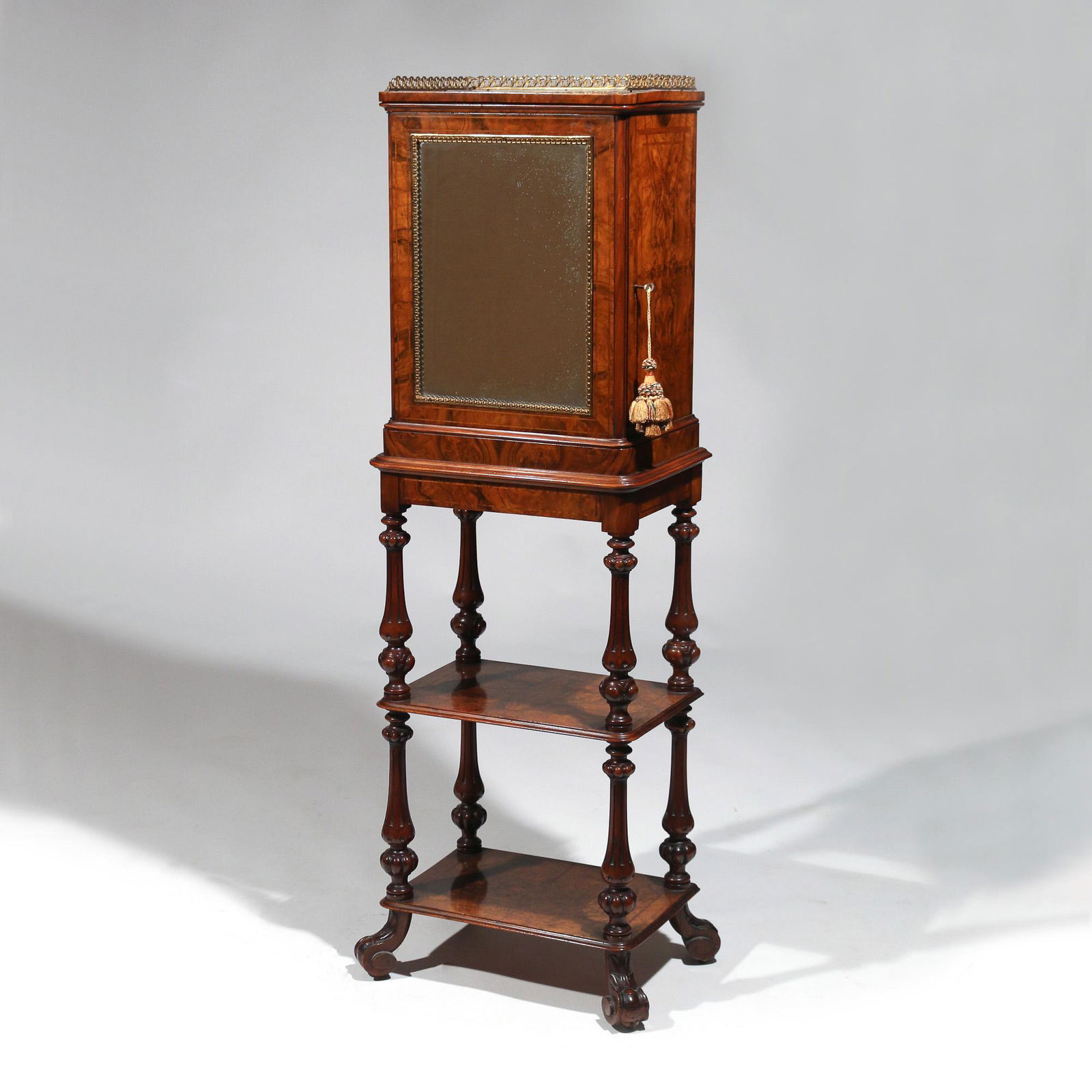 ENGLISH WALNUT JEWELRY BOX ON STAND (1 of 10)