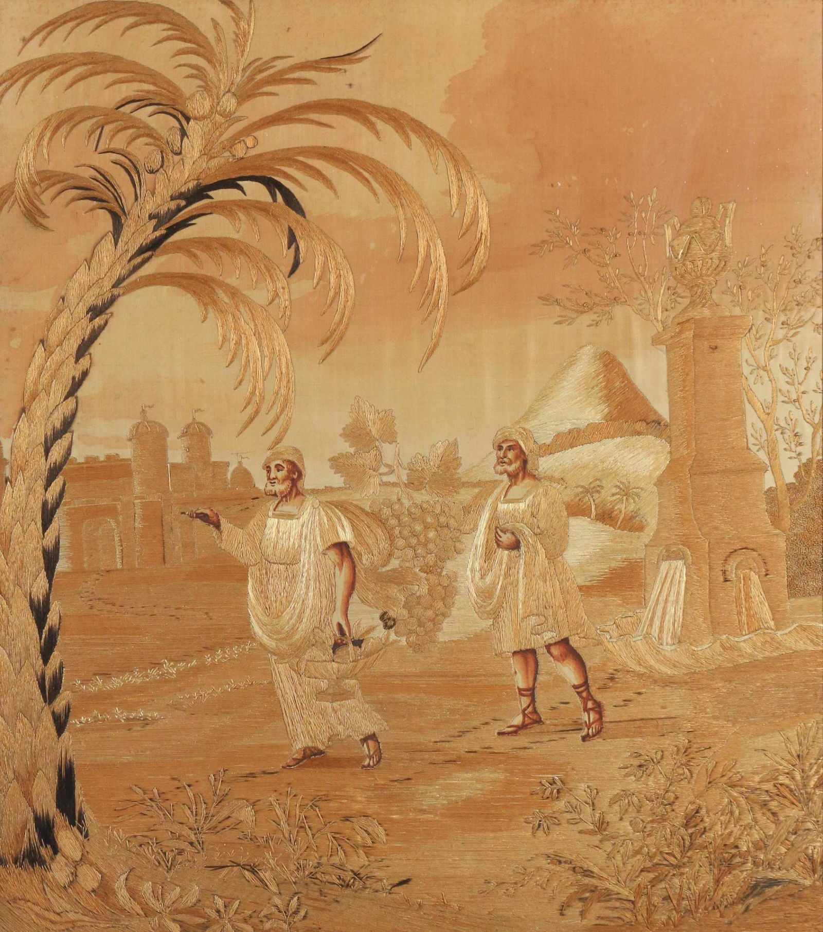 ENGLISH PAINTED SILK EMBROIDERY (1 of 7)