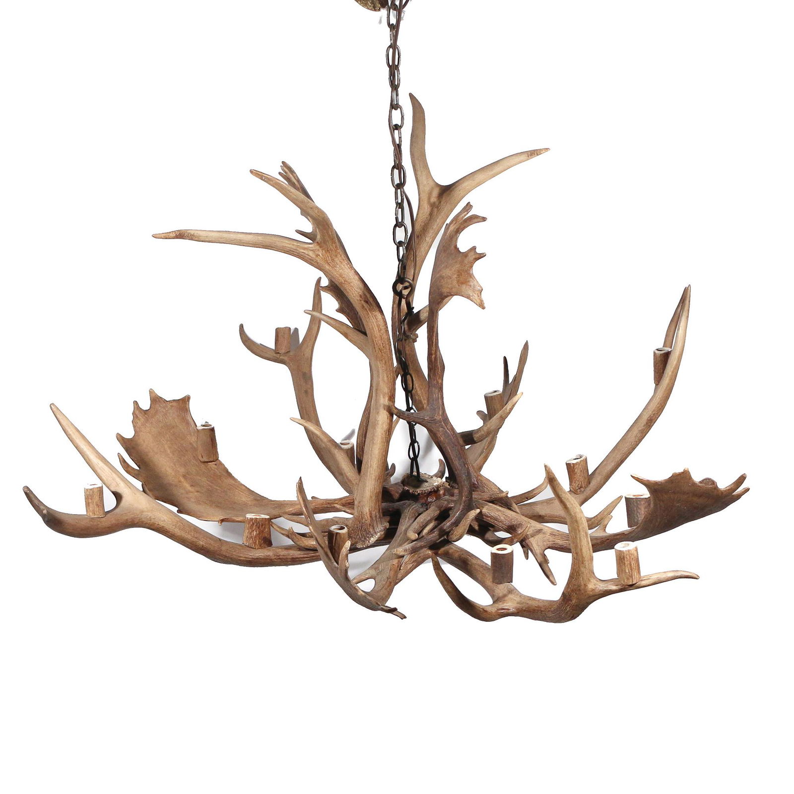 LARGE 12-LIGHT ELK ANTLER CHANDELIER (1 of 7)