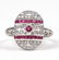 18k WHITE GOLD, DIAMOND & RUBY COCKTAIL RING