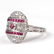 18k WHITE GOLD, DIAMOND & RUBY COCKTAIL RING - 2