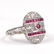 18k WHITE GOLD, DIAMOND & RUBY COCKTAIL RING - 3