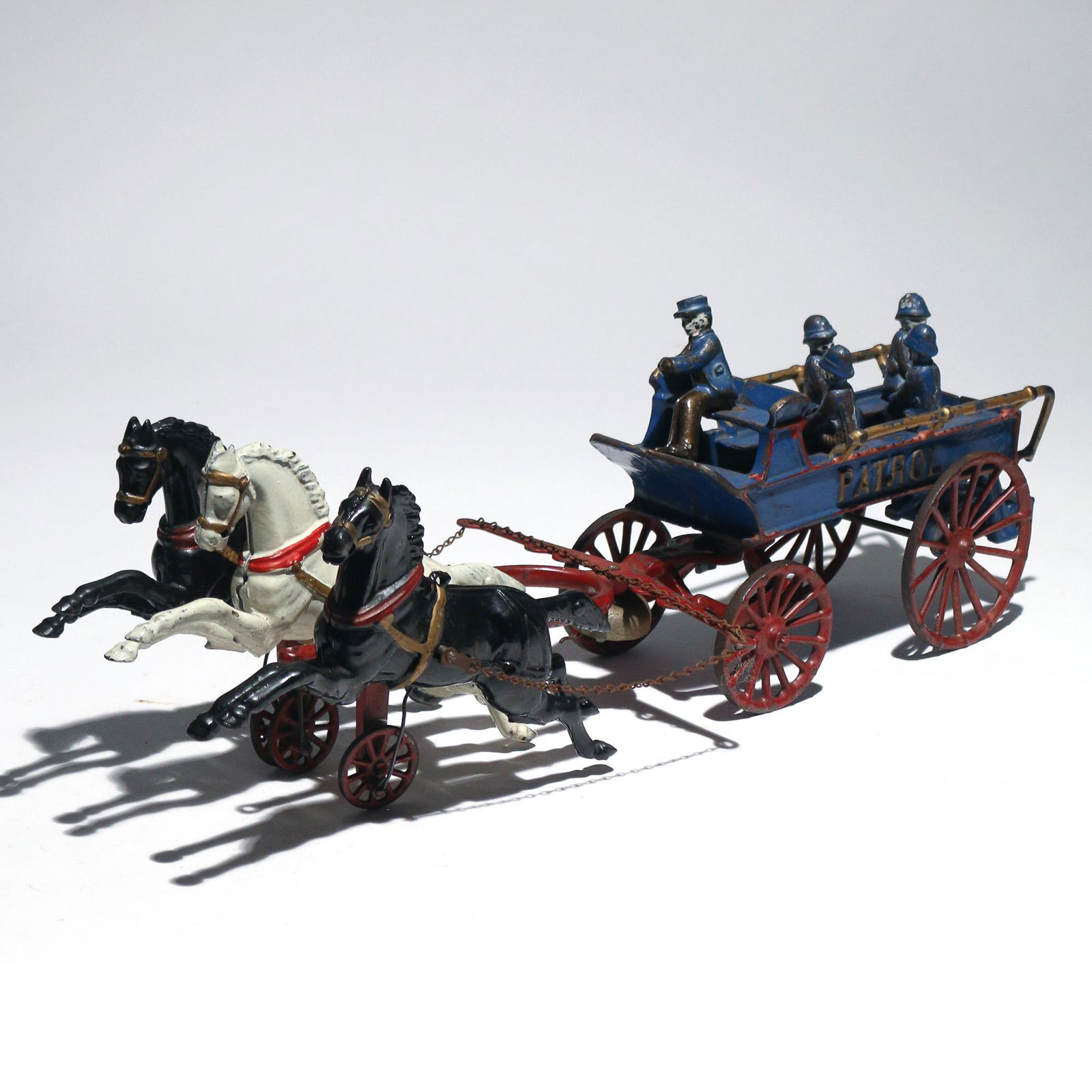 CAST IRON BLUE PAINTED FIRE PATROL WAGON (1 of 4)