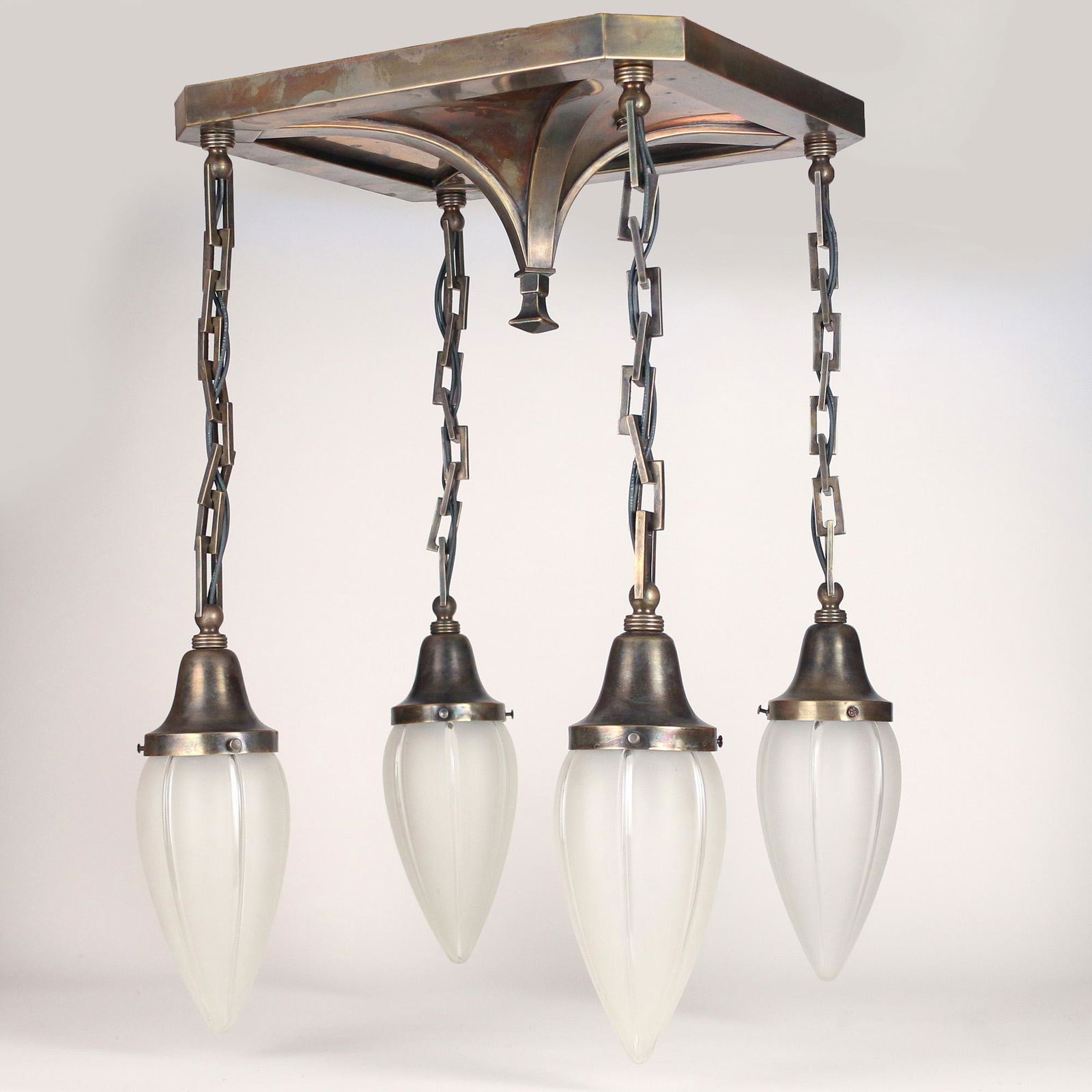 COPPER & FROSTED GLASS CEILING FIXTURE (1 of 4)