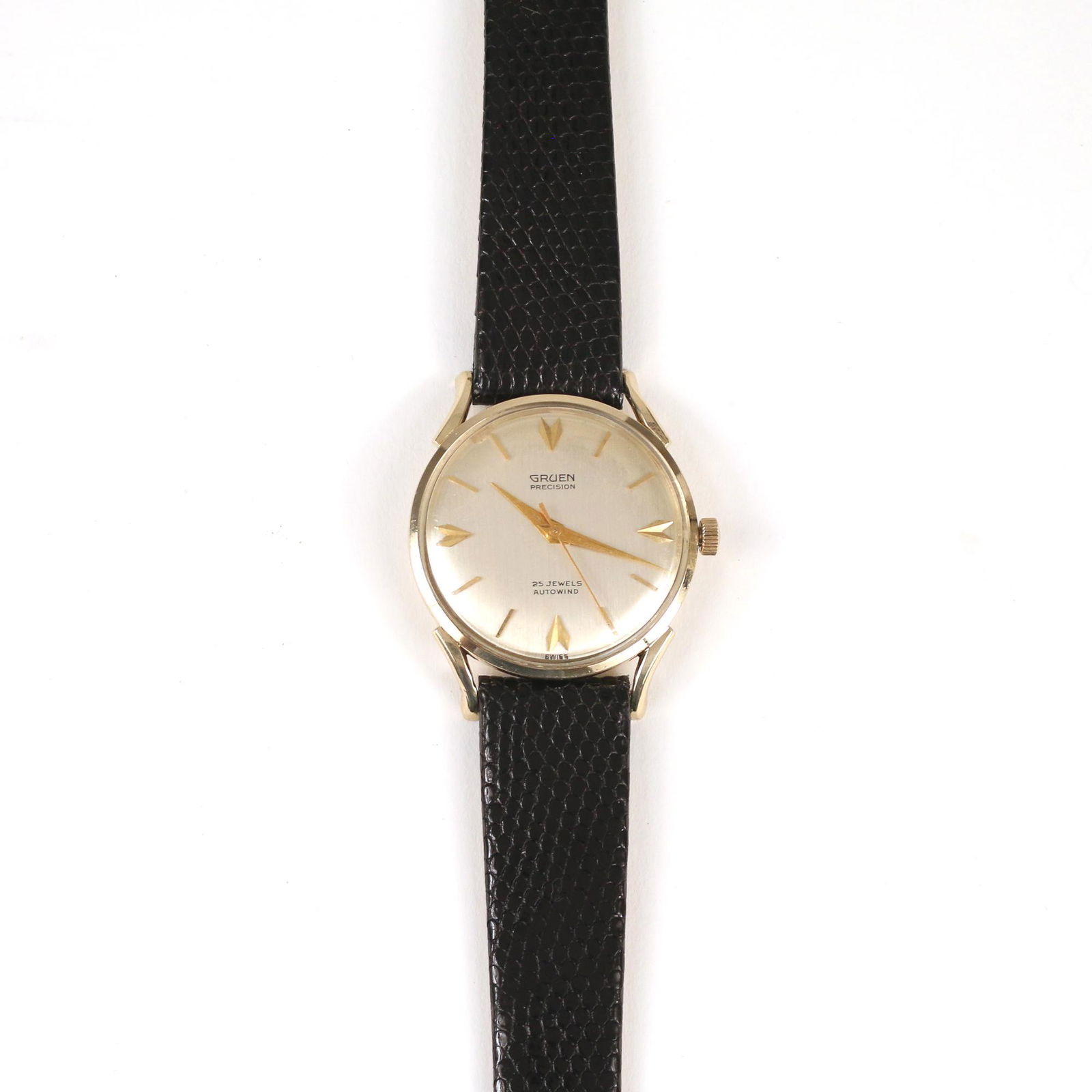 GRUEN 'PRESCISION' AUTOMATIC 14k GOLD WATCH (1 of 4)