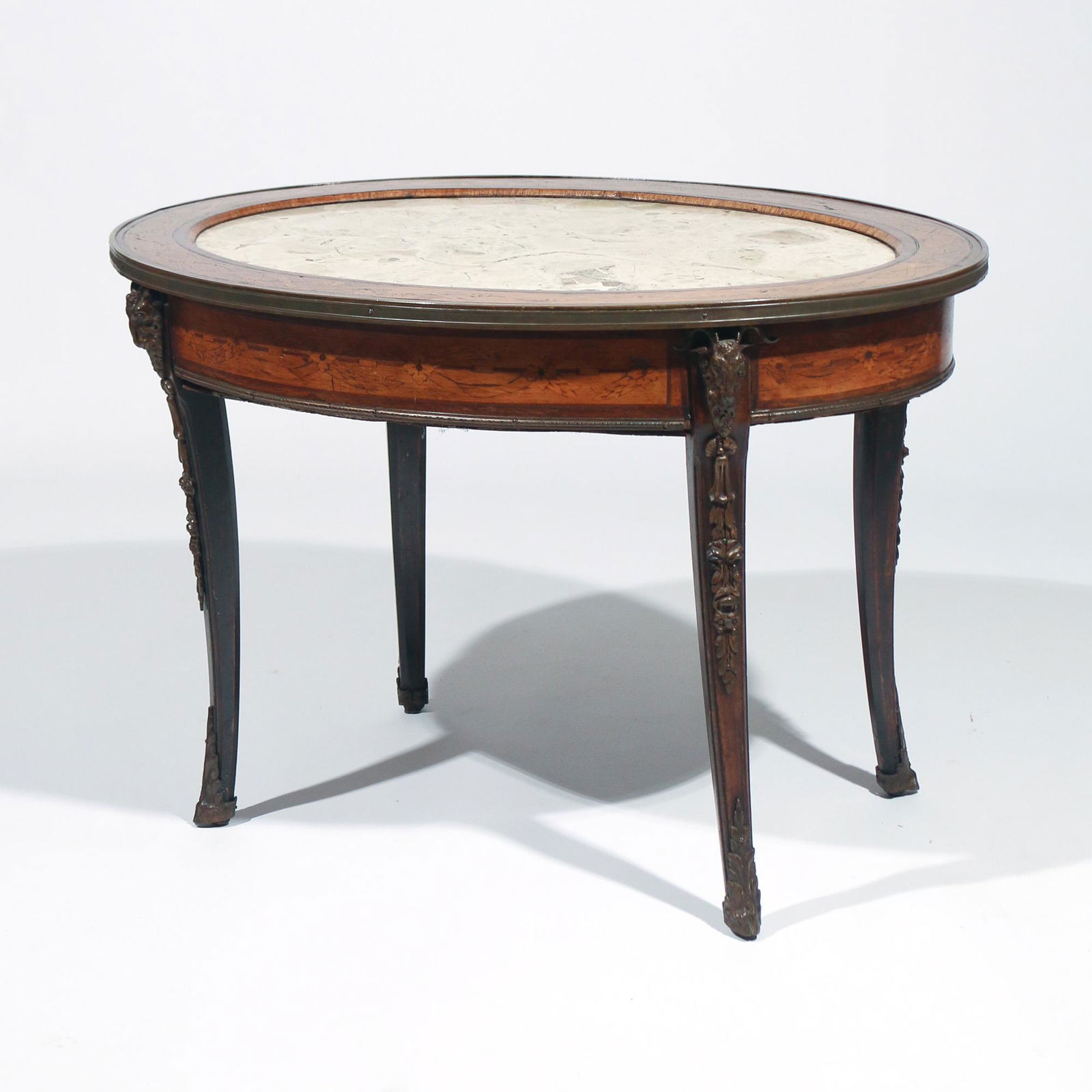 ITALIAN MARQUETRY OVAL SIDE TABLE (1 of 9)