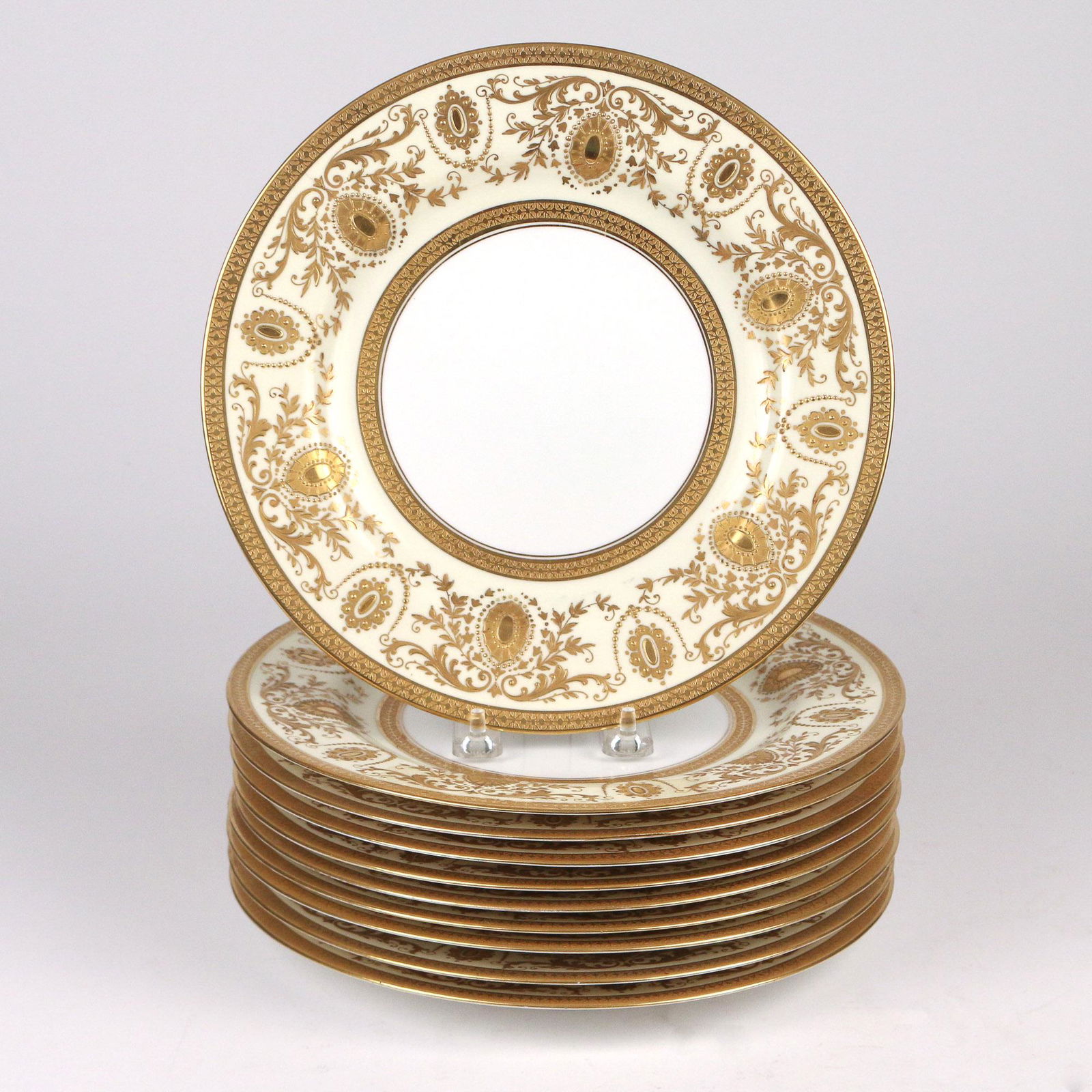 (10pc) COPELAND GILT SERVICE PLATES (1 of 5)