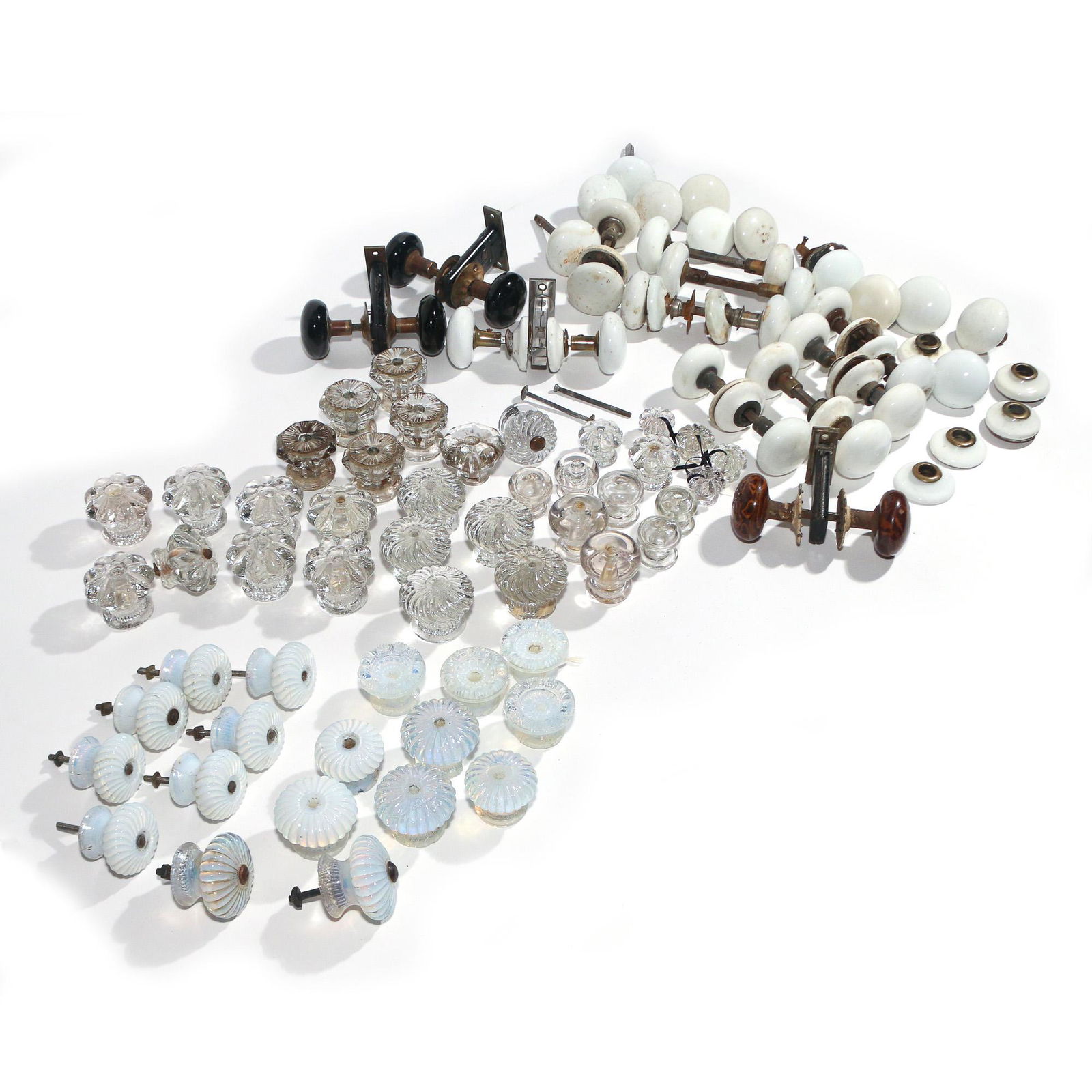 (70+pc) ANTIQUE GLASS & CERAMIC DOOR KNOBS (1 of 6)