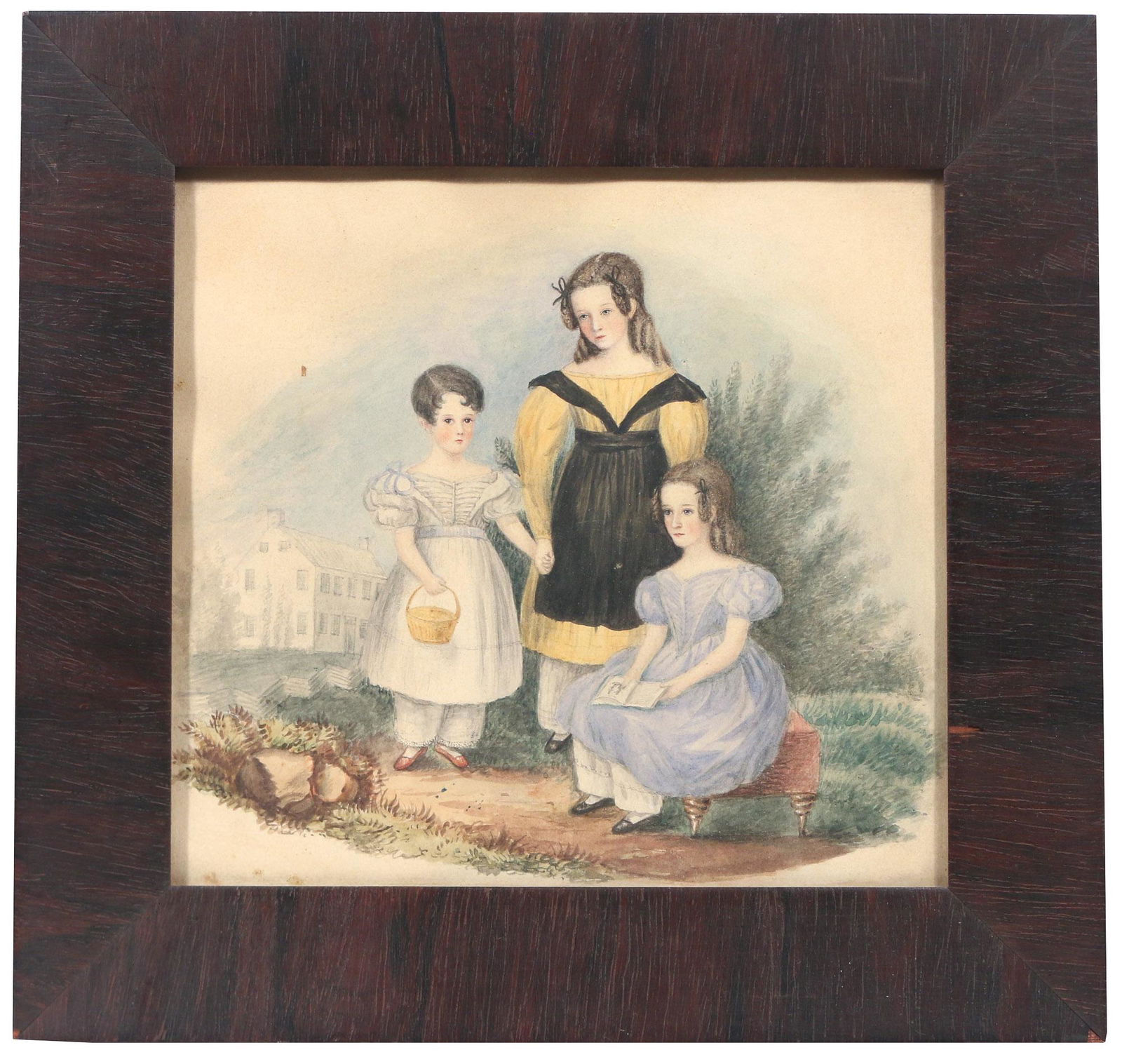 AMERICAN SCHOOL PAINTING OF THREE CHILDREN (1 of 6)