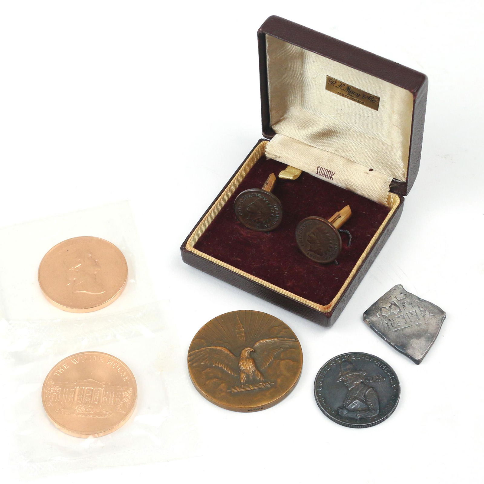 MISC. COMMEMORATIVE COINS + CUFFLINKS (1 of 5)