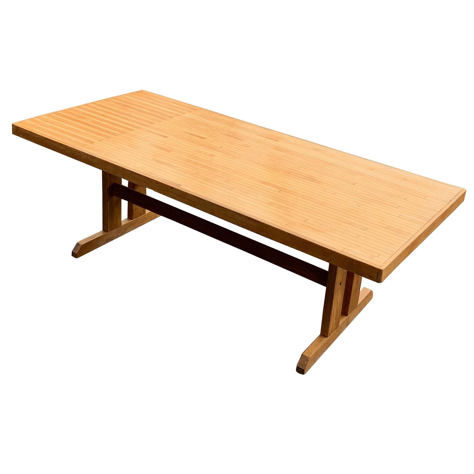 BOWLING ALLEY WOOD-TOPPED TABLE (1 of 5)