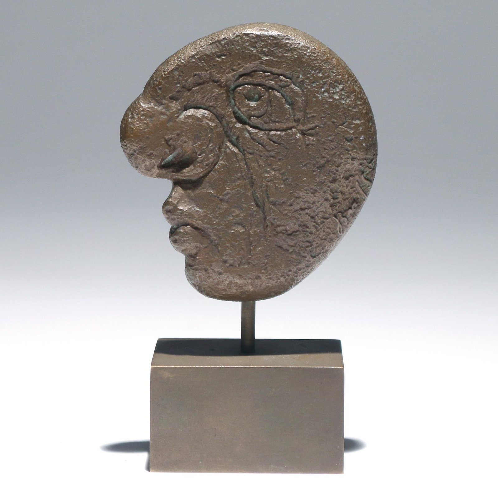 HENRI BRASSAÏ (Hungarian, 1899-1984): Medaille Picasso bronze h. 3 w. 2-3/4 d. 5/8 in. (figure only) aka Guyla Halasz Brassaï; signed and with foundry mark, ed. 73/120, mounted on a rectangular plinth Provenance: descent through the fami