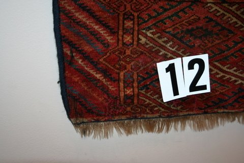 BOKARRA RUG, 3-ROWS OF 8-GULS, APPROX. 40 X 68", - 5