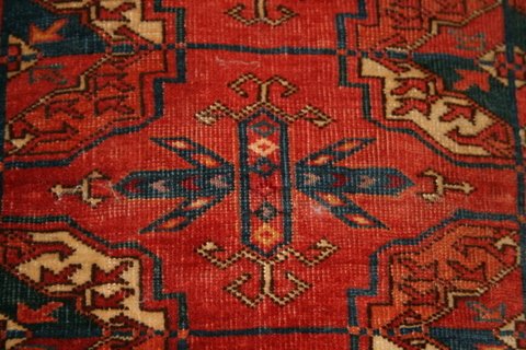 BOKARRA RUG, 3-ROWS OF 8-GULS, APPROX. 40 X 68", - 7