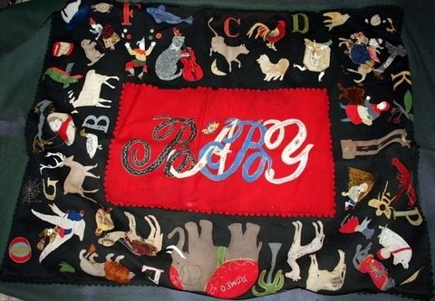 L. 19TH/E. 20TH C. AMERICAN FOLK ART COVERLET