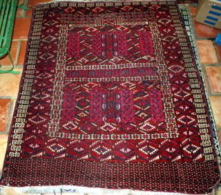 3 PC. RUG LOT:BOKARA PRAYER RUG;BOKARA BAGS
