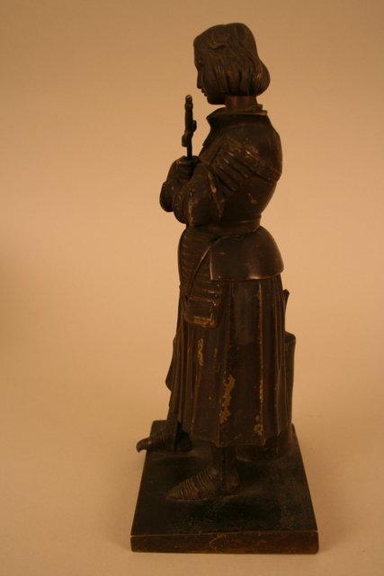 BRONZE, JOAN OF ARC, H. 9 ½" - 3