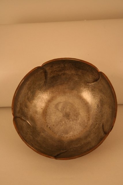 JAPANESE HAND HAMMERED BOWL, COPPER ON BRONZE  - 3