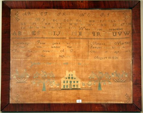 E. 19TH C. AMERICAN SGD. & D. SAMPLER, VT . OR MA.