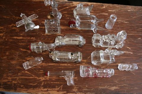 GROUP OF 15 VINTAGE GLASS CANDY CONTAINERS