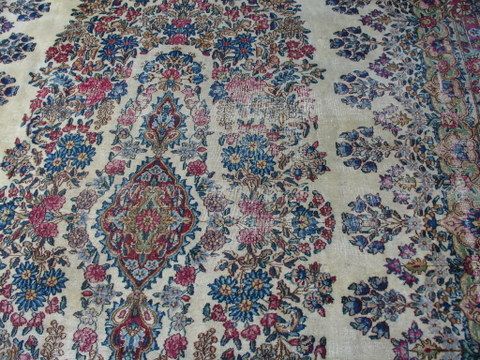 2B) VINTAGE KIRMAN CARPET, 13'-6" X 10' - 4