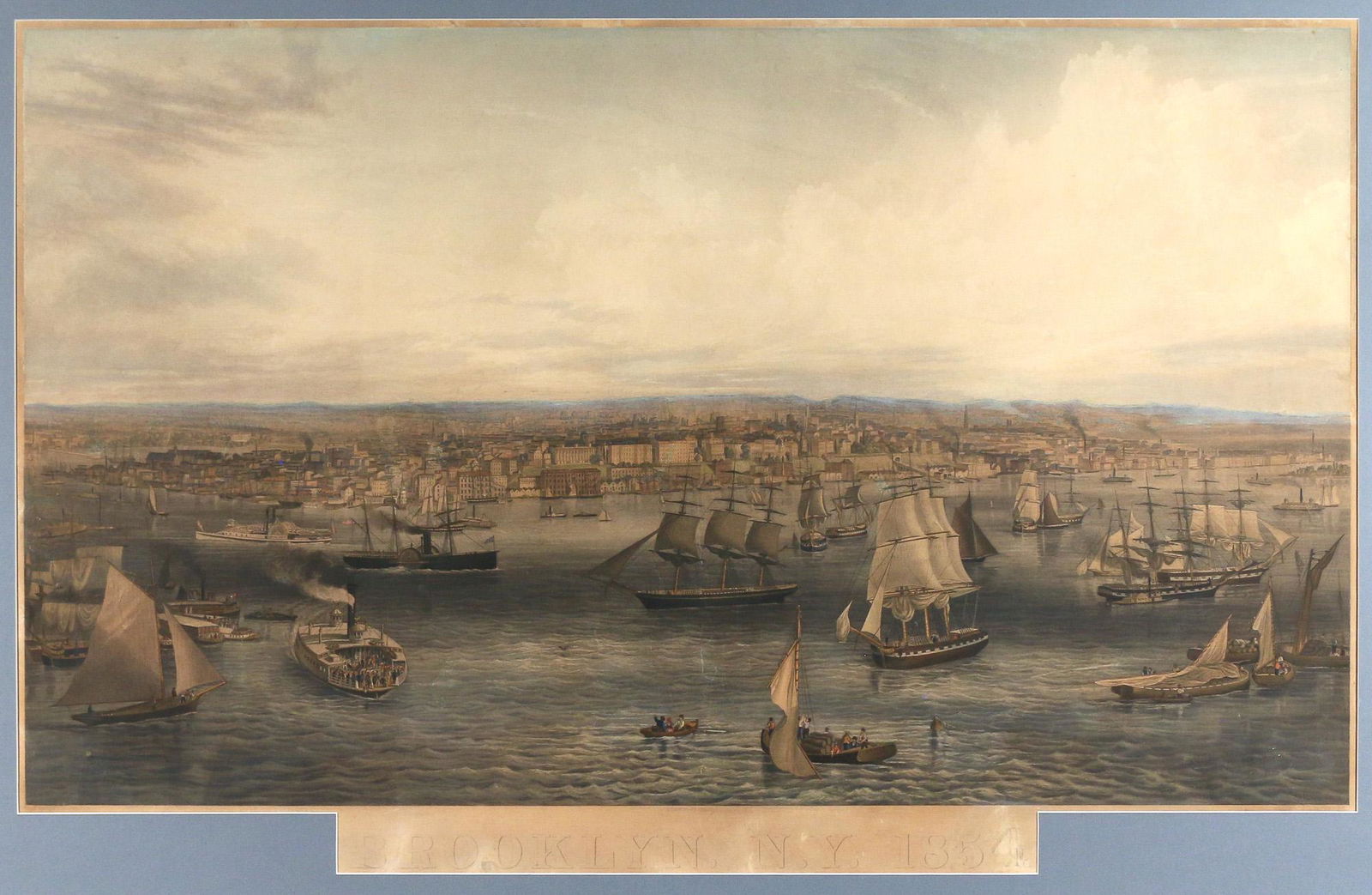 BROOKLYN, NY LITHOGRAPH, 1854 (1 of 13)