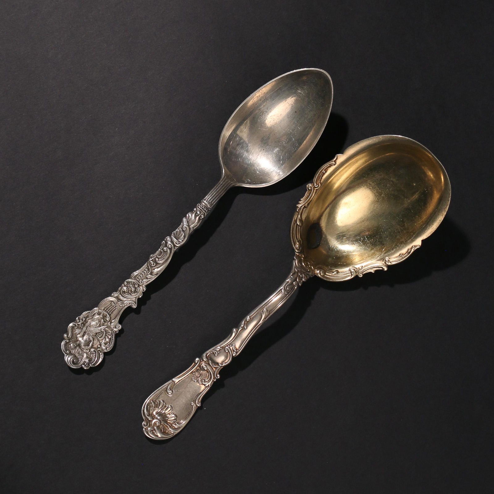(2pc) GORHAM STERLING SERVING SPOONS (1 of 7)