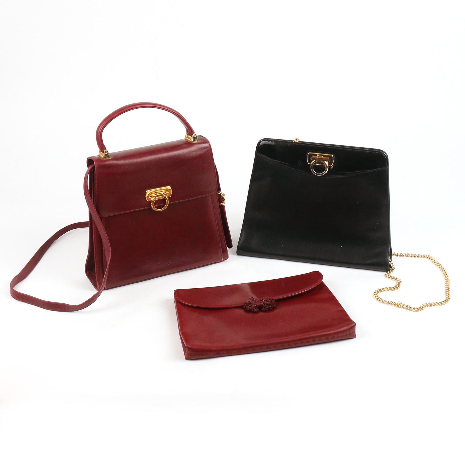 (3pc) SALVATORE FERRAGAMO LEATHER HANDBAGS (1 of 4)