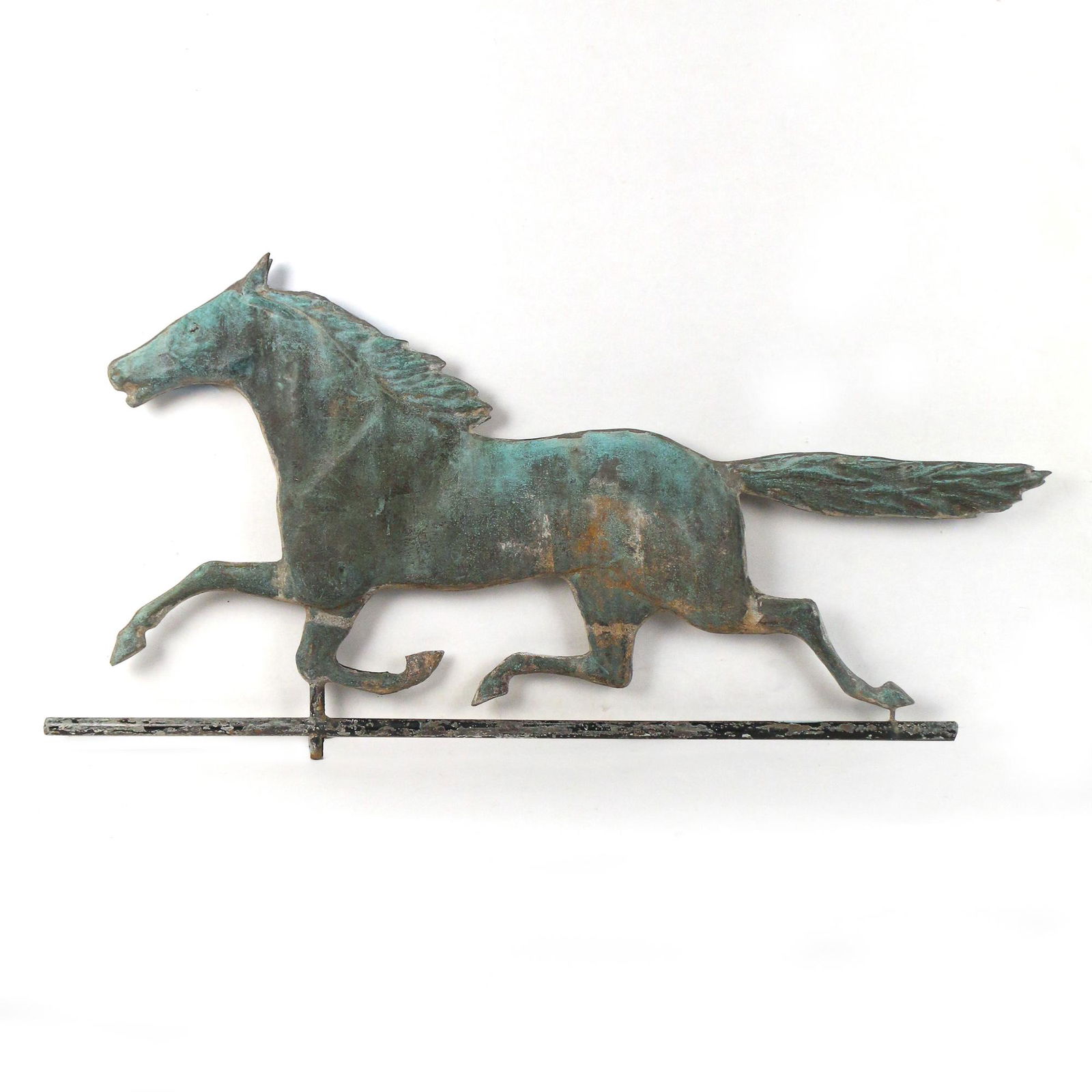 ANTIQUE RUNNING   HORSE COPPER WEATHERVANE (1 of 8)