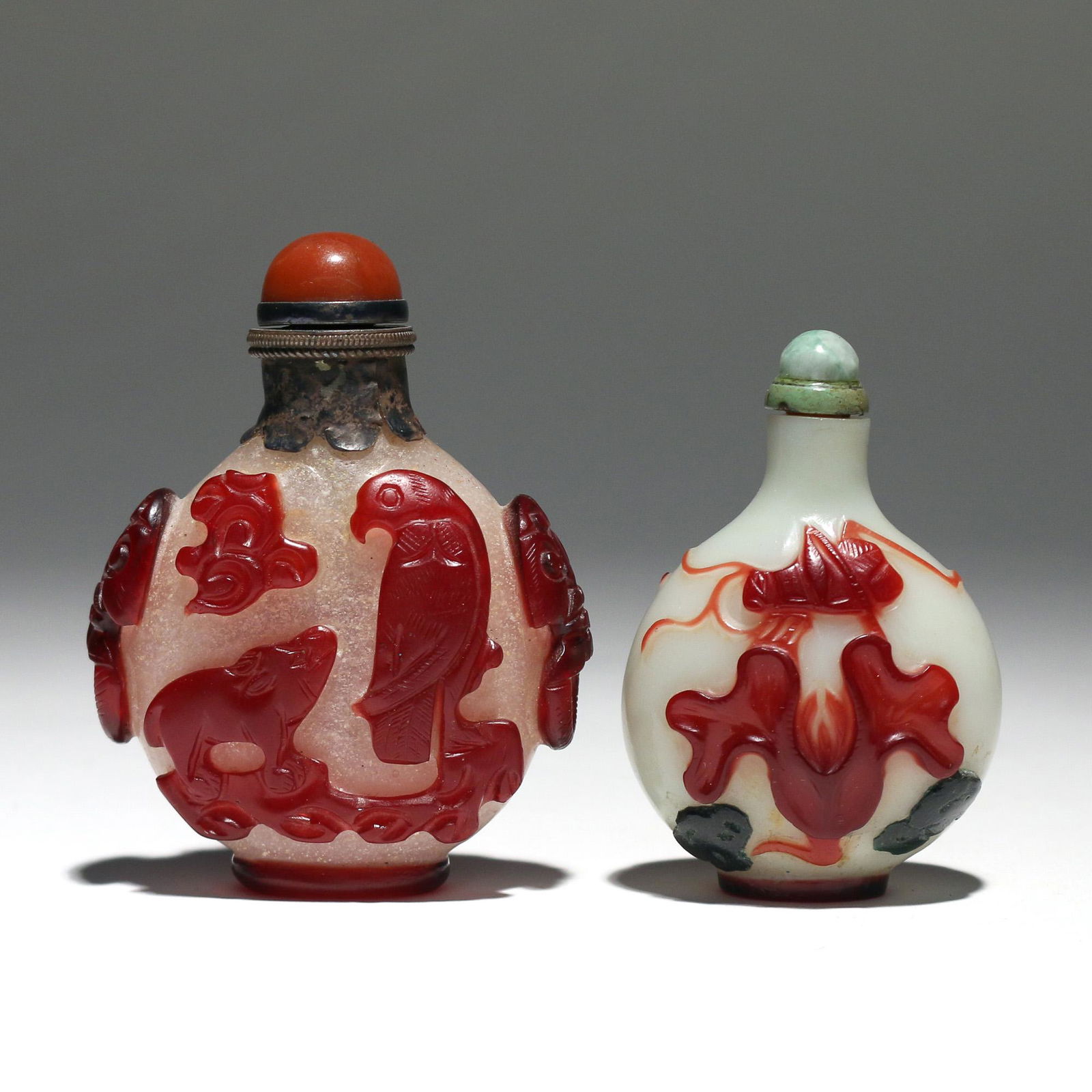 (2pc) CHINESE PEKING SNUFF BOTTLES (1 of 10)