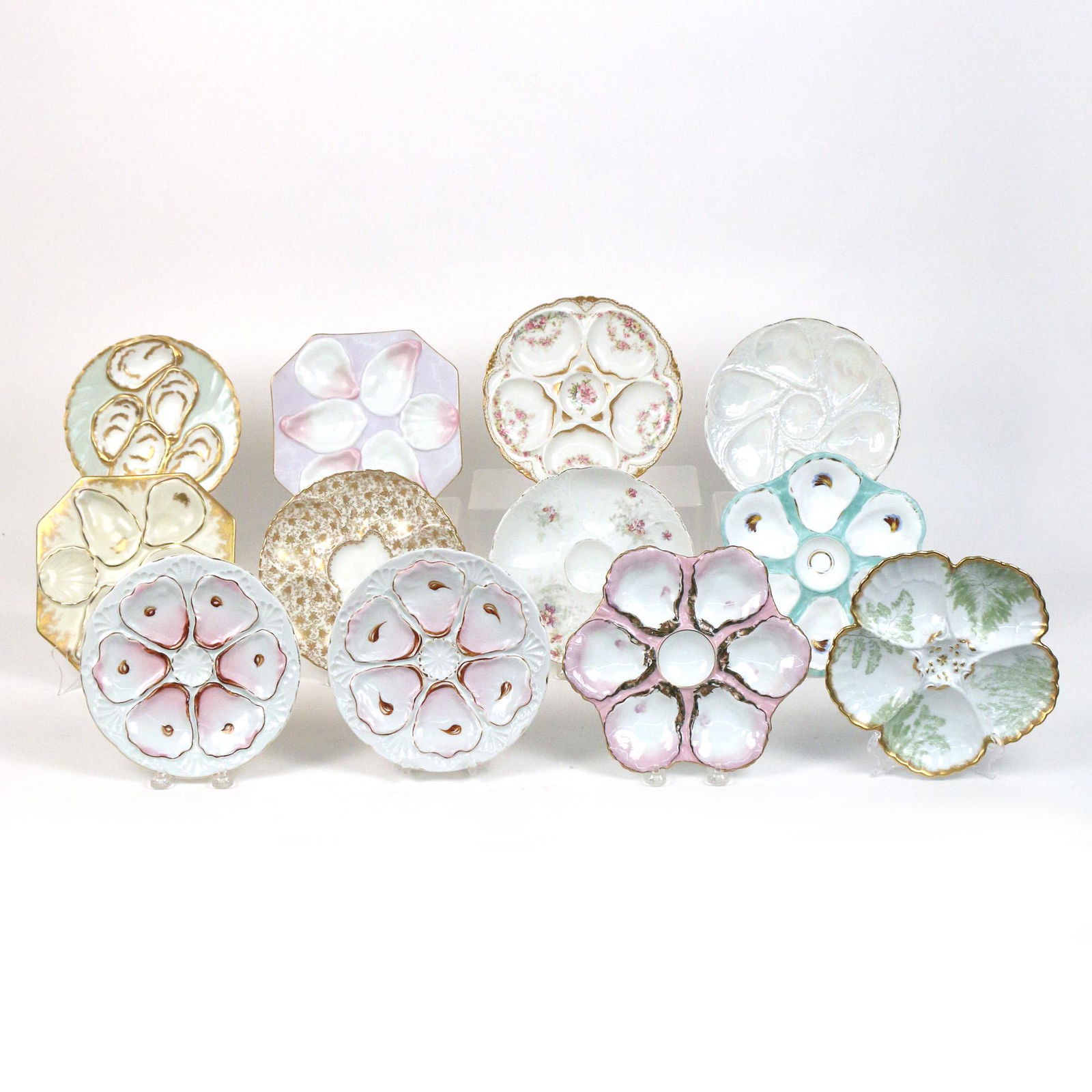 (12pc) ASSORTED OYSTER PLATES (1 of 4)