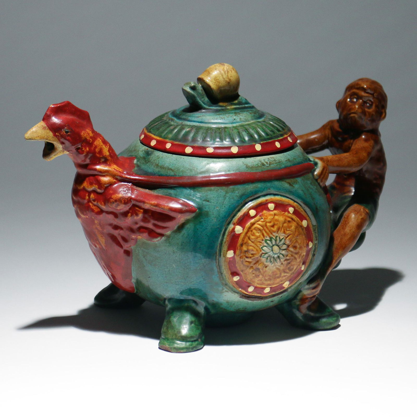 FOLK ART CERAMIC TEAPOT (1 of 7)