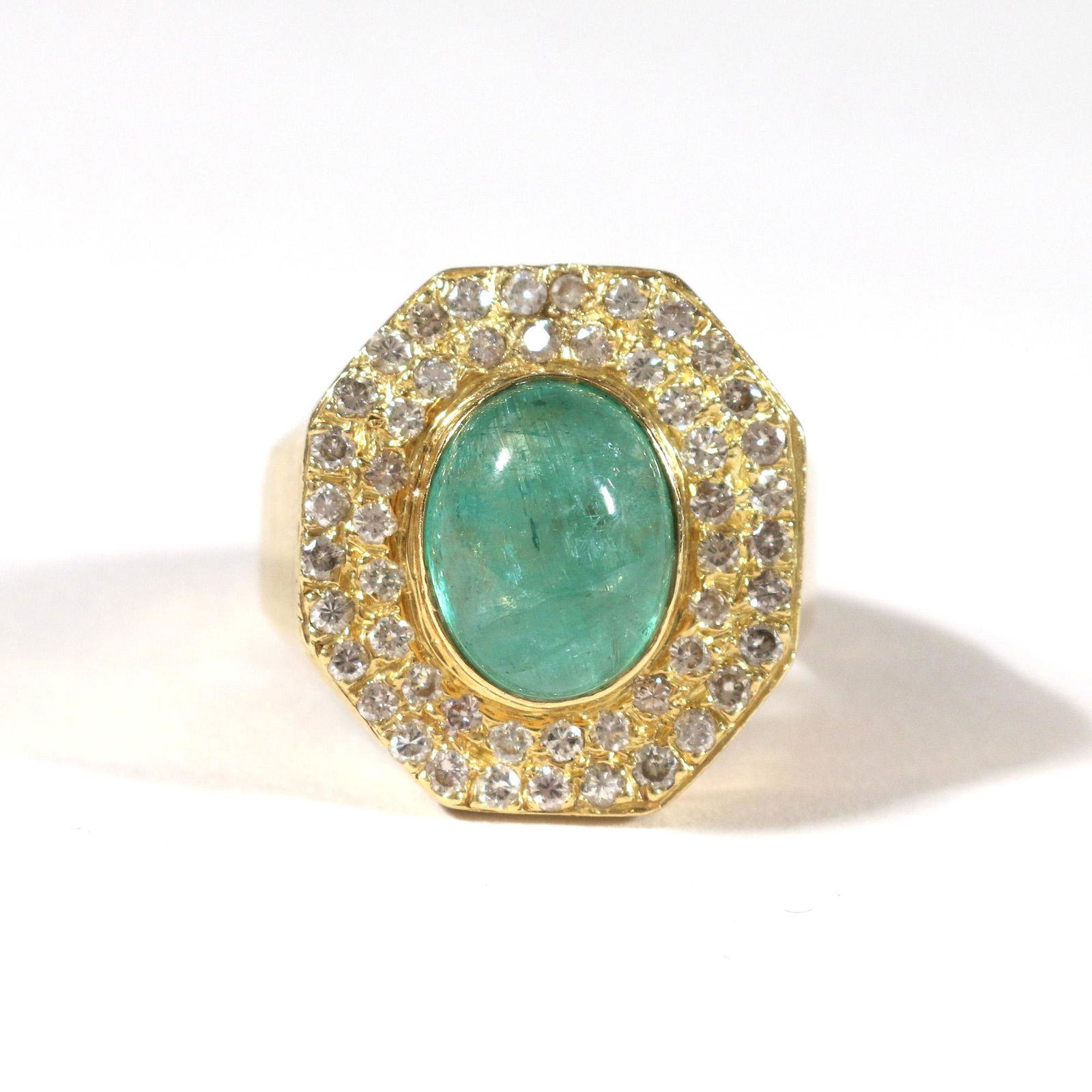 EMERALD CABOCHON 18k GOLD RING (1 of 5)