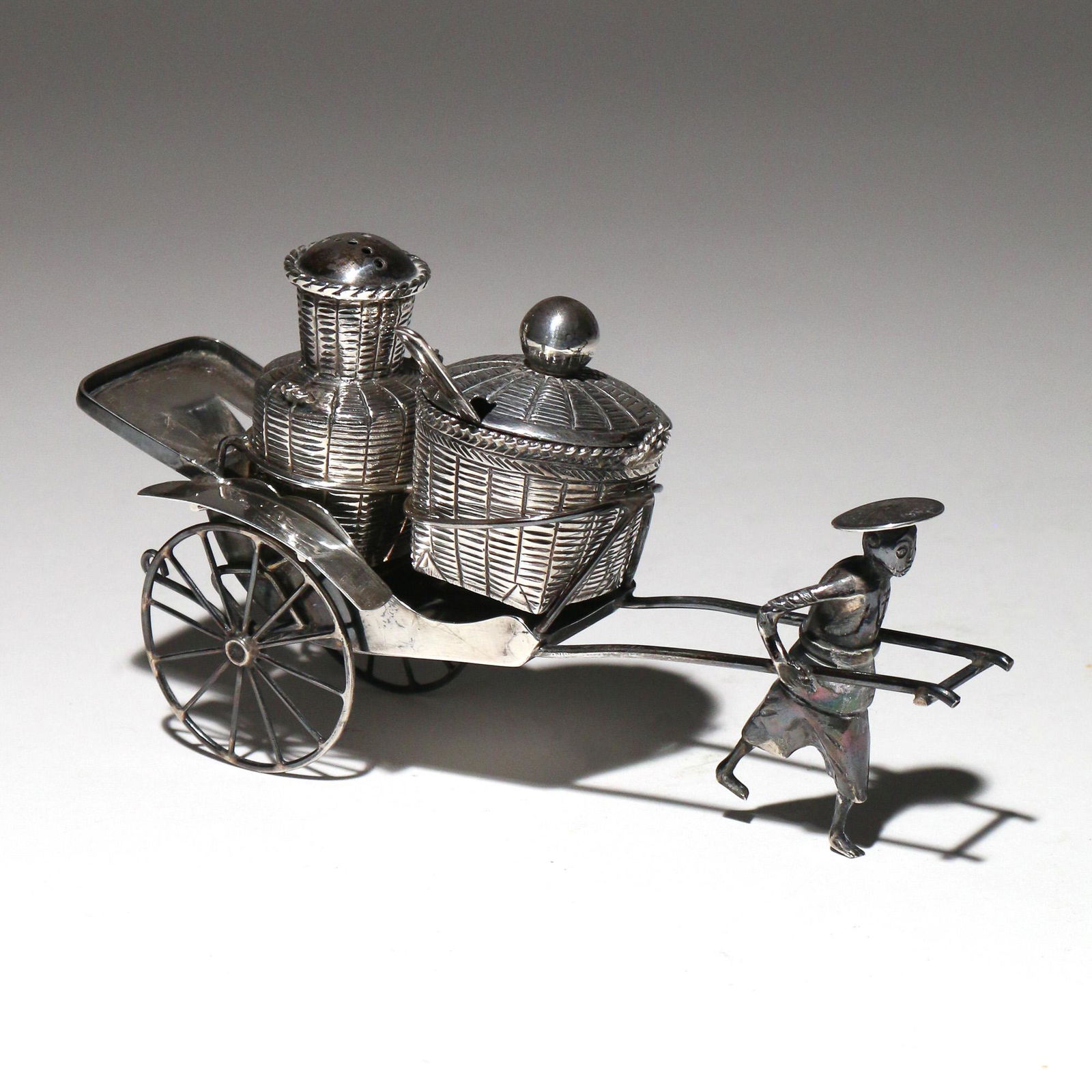 CHINESE STERLING RICKSHAW CONDIMENT (1 of 5)