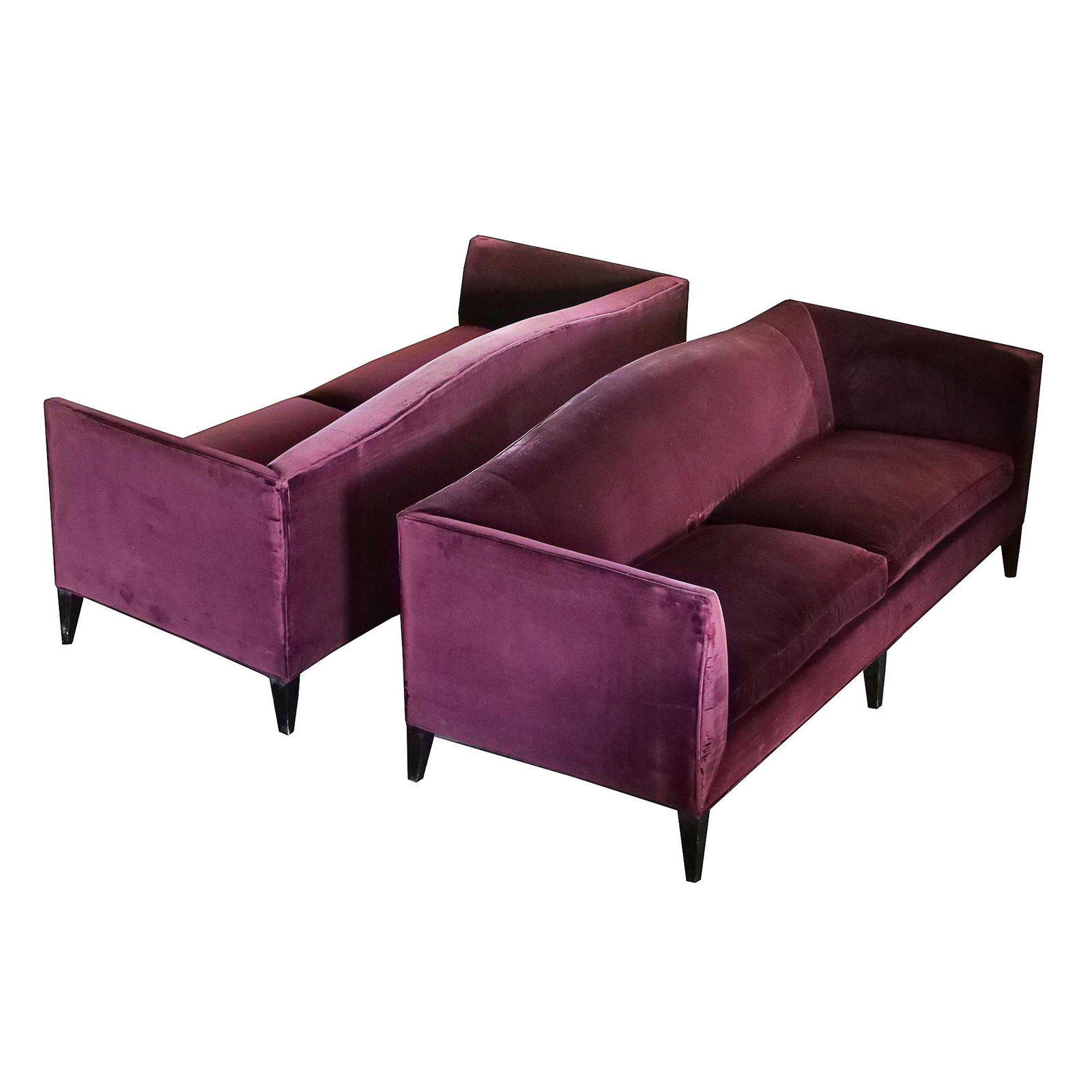 PAIR BAKER CONTEMPORARY CAMELBACK SOFAS (1 of 10)