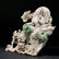 CARVED MOSS-IN-SNOW JADE FIGURAL GROUP - 2