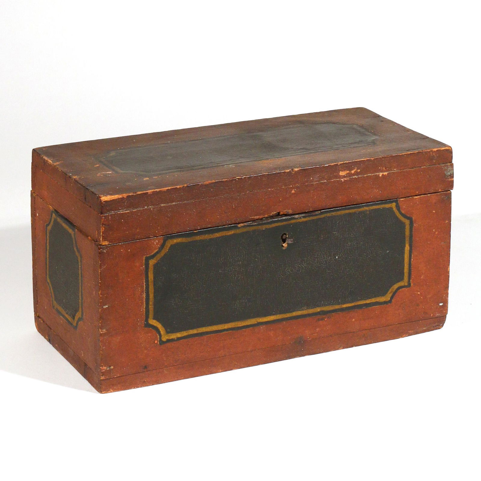 19th C. AMERICAN PAINTED FOLK ART BOX (1 of 7)
