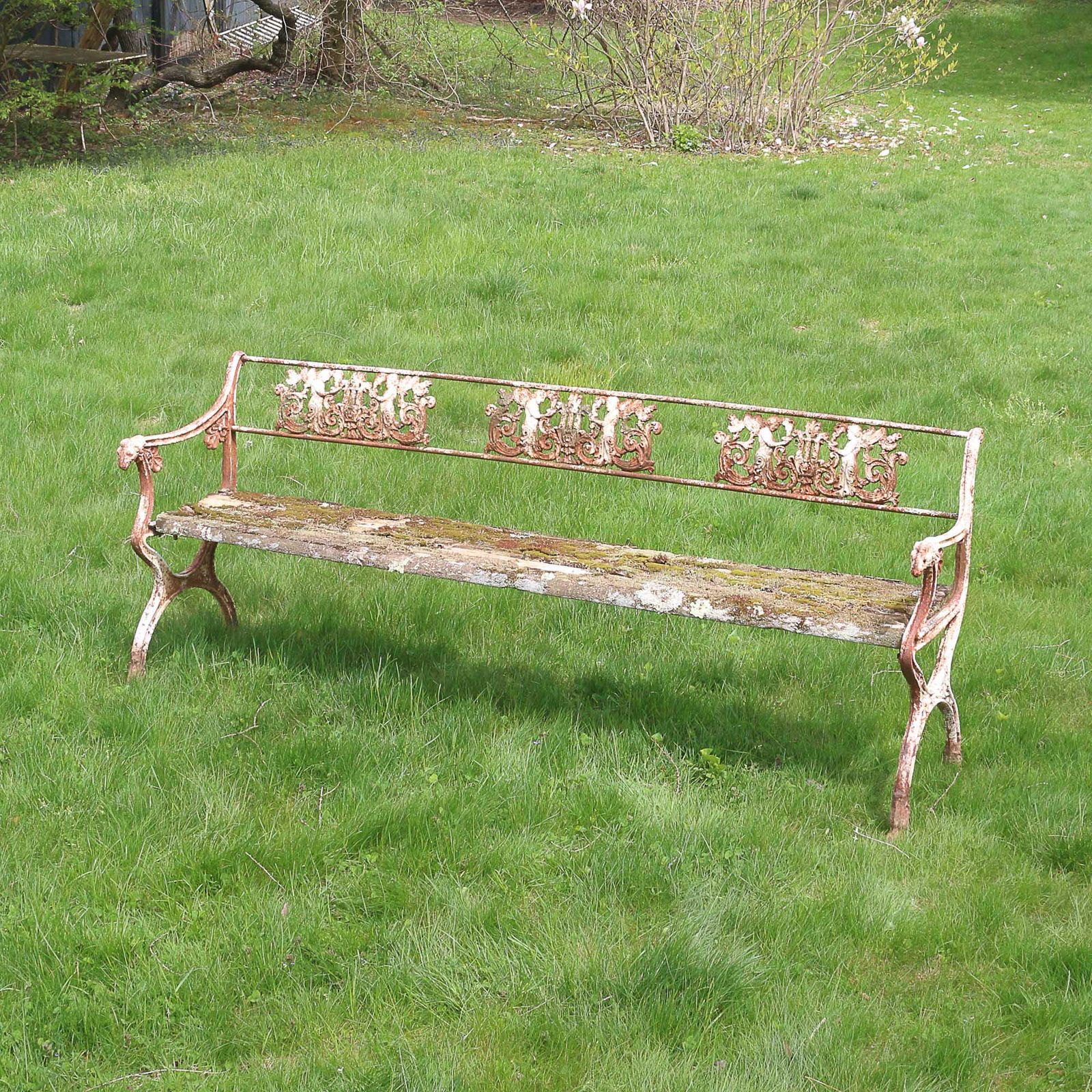 EARLY CAST IRON GARDEN BENCH (1 of 8)