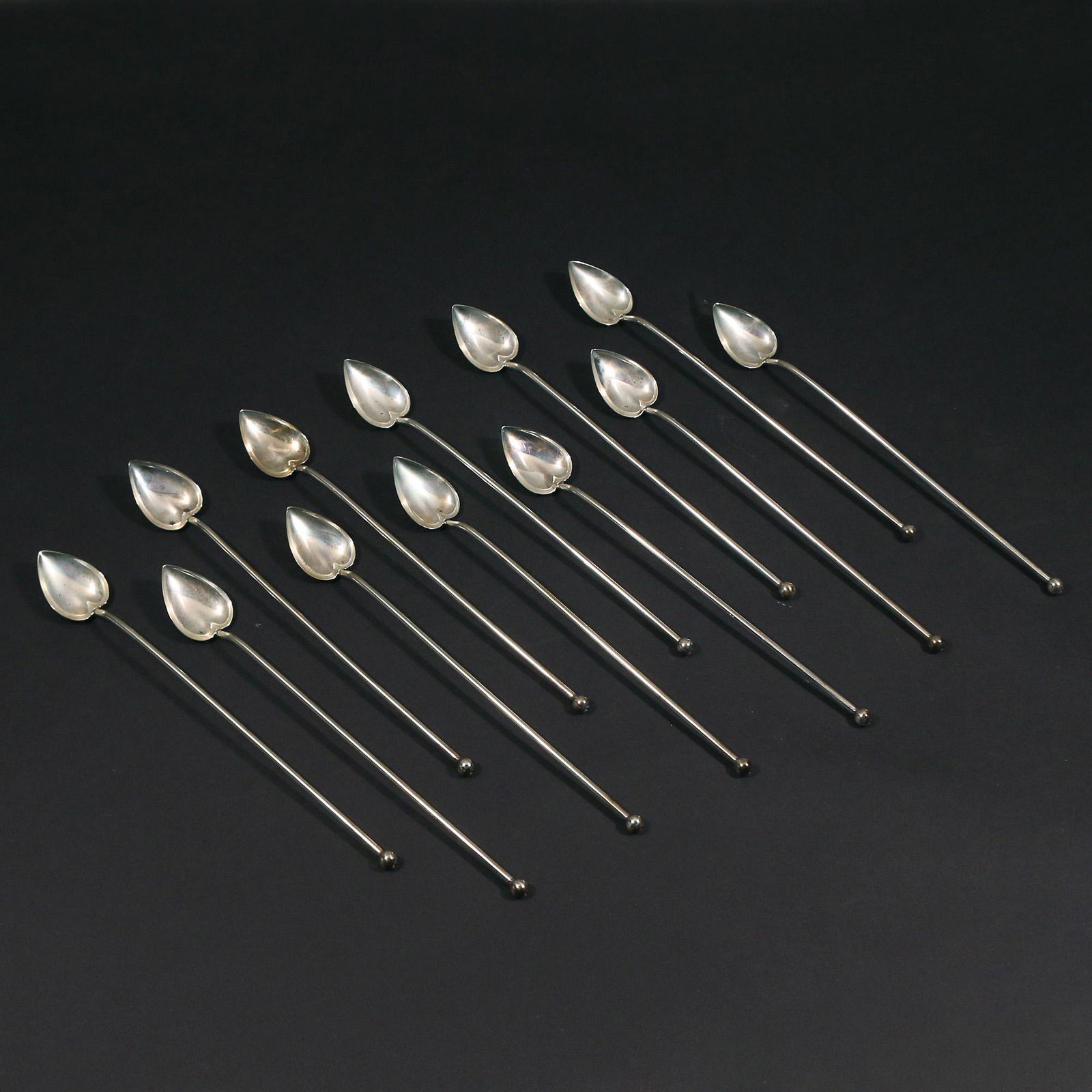 (12pc) SET GORHAM HEART FORM STIRRERS (1 of 4)